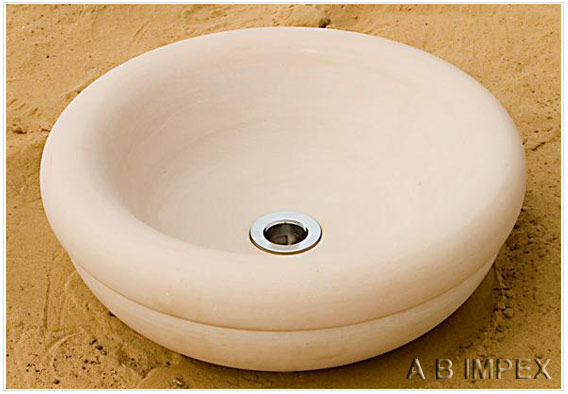 Beige Sandstone Wash Basin