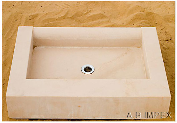 Beige Sandstone Wash Basin