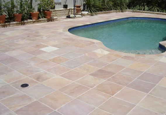 Dusty Pink Sandstone Pool Surround