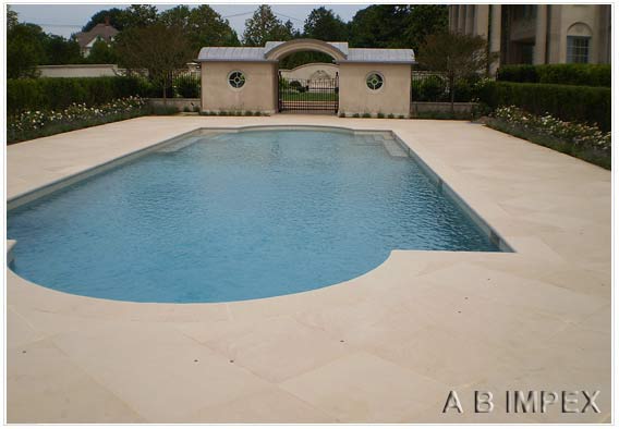 Beige Sandstone Natural Finish Pool Surround