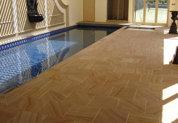 Teak Sandstone Pool Surround