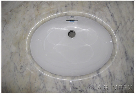 Purple White Marble Counter Top With Ceramic Basin