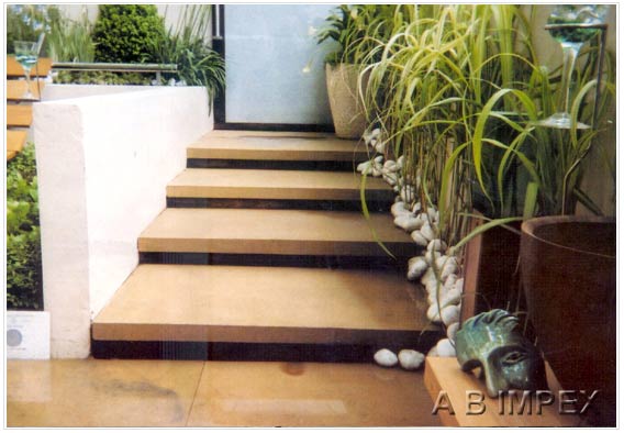 Peach Yellow Sandstone-Honed Treads