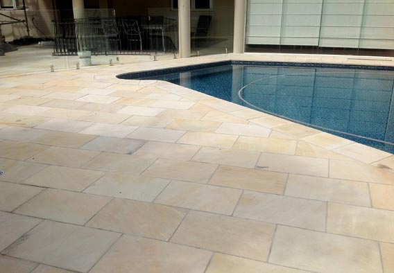 Yellow Mint Sandstone Pool Surround